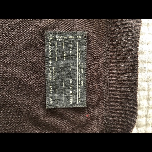 Allsaints brown cotton top from London - Picture 9 of 9